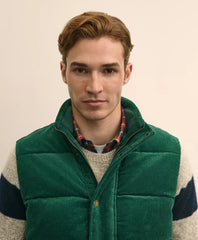 Cotton Blend Wide-Wale Puffer Vest