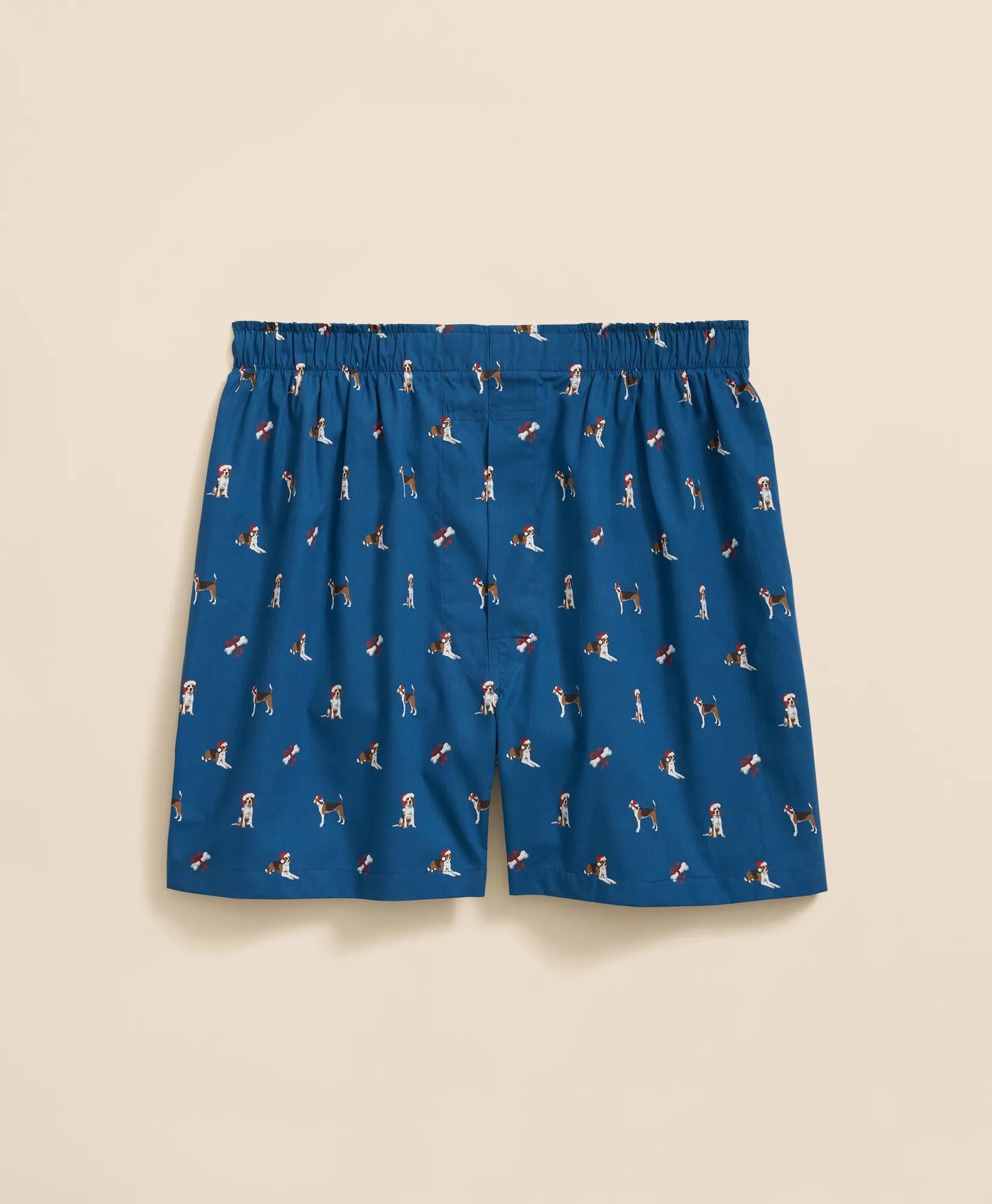 Cotton Broadcloth Holiday Dog Boxers