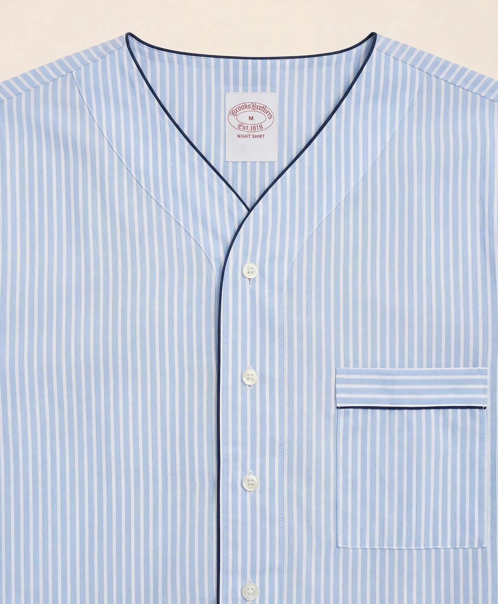 Cotton Broadcloth Striped Nightshirt