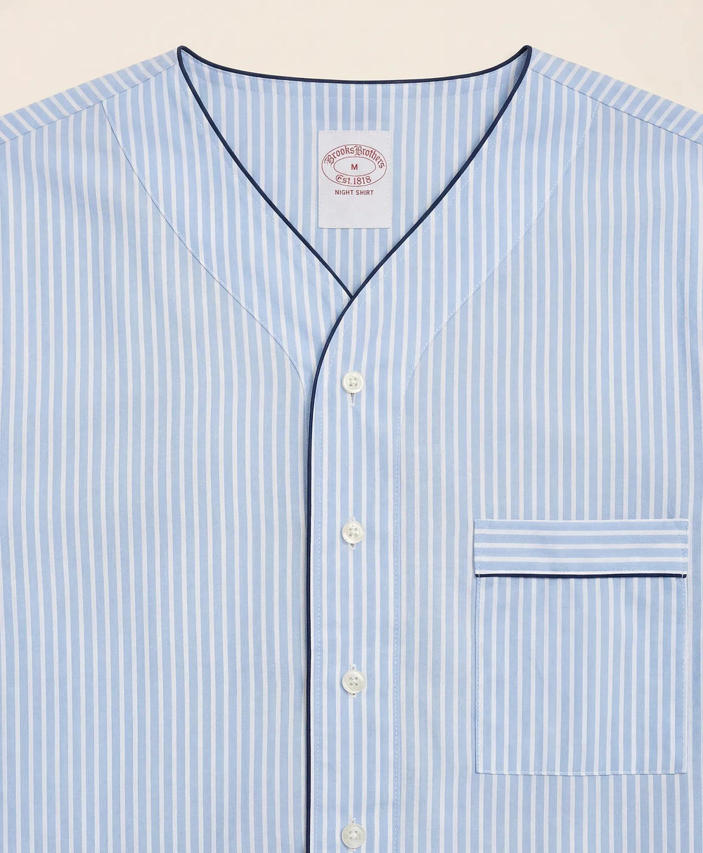 Cotton Broadcloth Striped Nightshirt