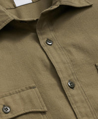 Cotton-Cashmere Flannel Military Sport Shirt