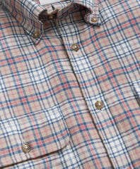 Cotton-Cashmere Flannel Plaid Sport Shirt