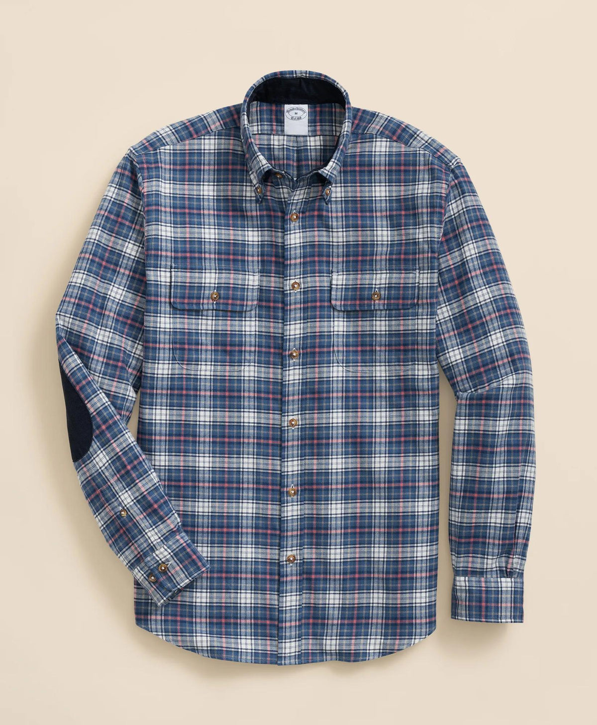 Cotton-Cashmere Flannel Plaid Sport Shirt