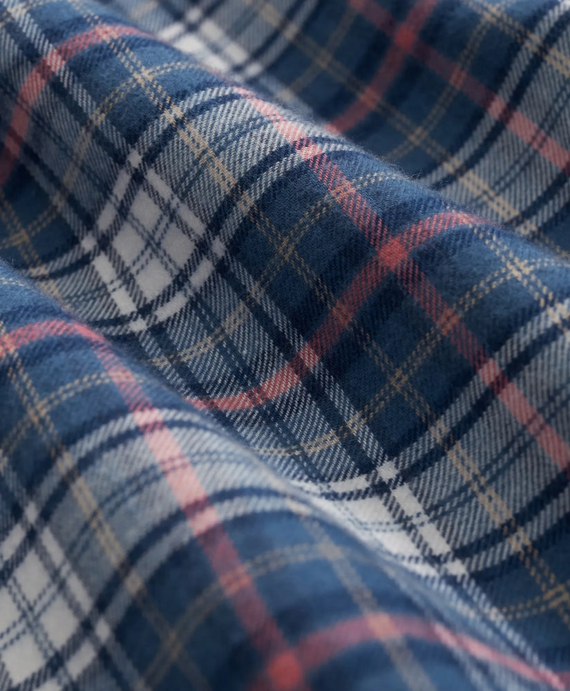 Cotton-Cashmere Flannel Plaid Sport Shirt
