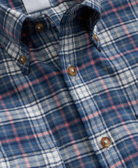 Cotton-Cashmere Flannel Plaid Sport Shirt