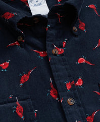 Cotton Corduroy Polo Button-Down Collar Pheasant Sport Shirt