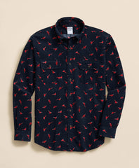 Cotton Corduroy Polo Button-Down Collar Pheasant Sport Shirt