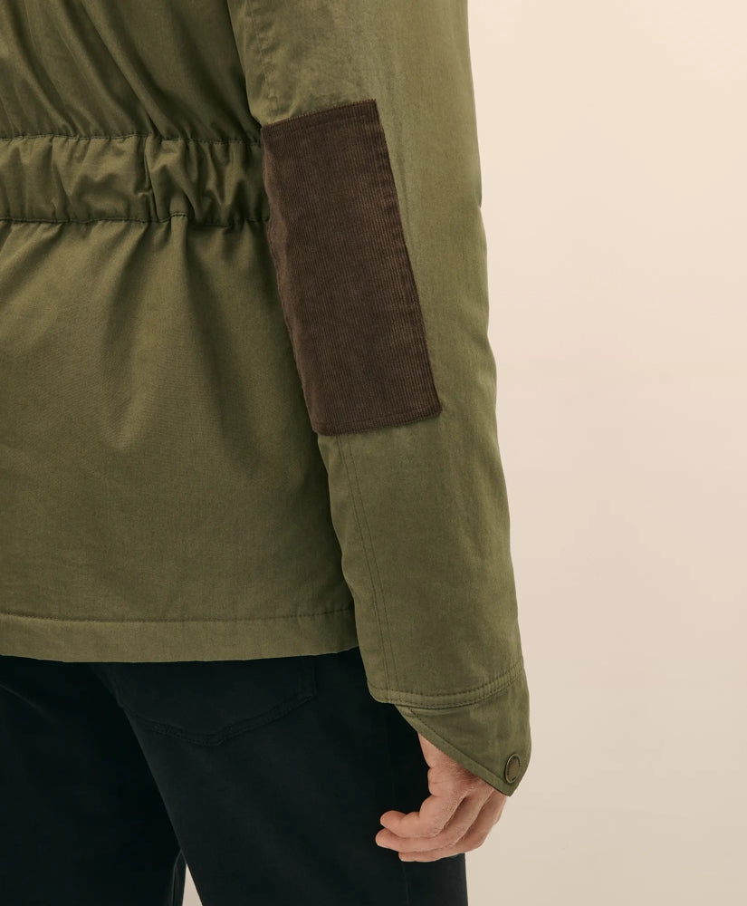 Cotton Field Jacket With Removable Shearling Collar