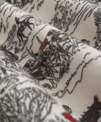 Cotton Flannel Archive Equestrian Print Sport Shirt