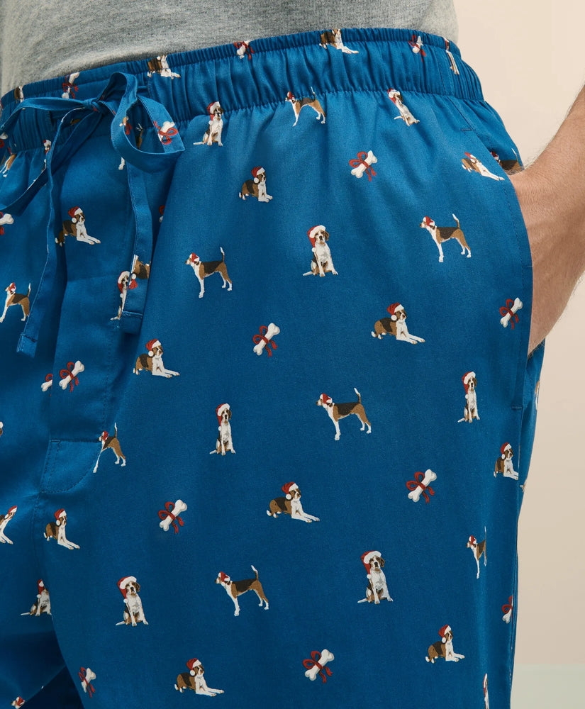 Cotton Broadcloth Holiday Dog Lounge Pants
