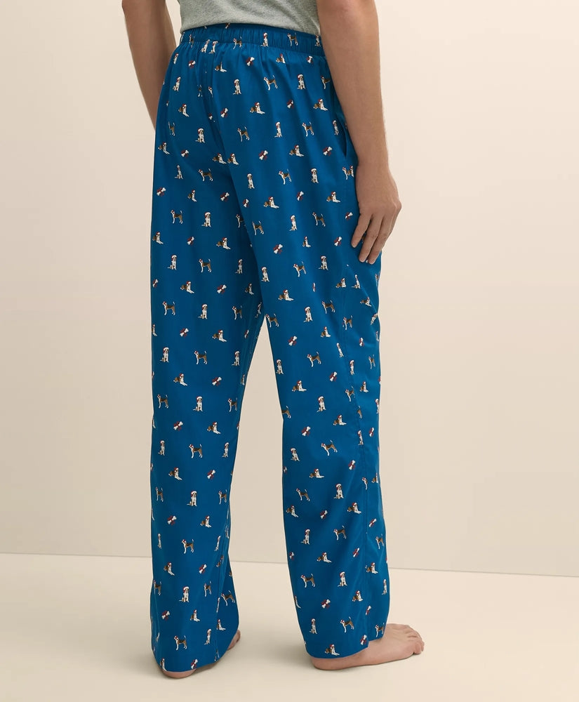 Cotton Broadcloth Holiday Dog Lounge Pants