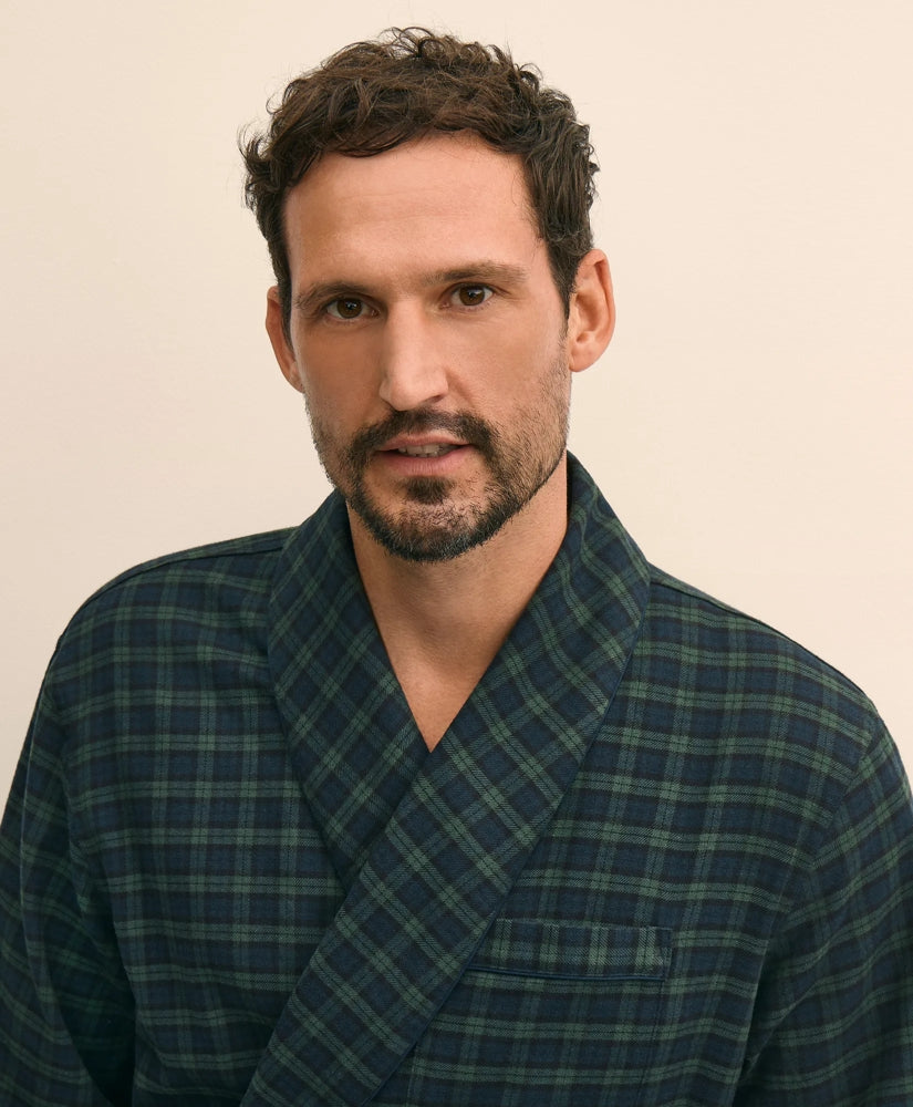 Cotton Flannel Tartan Robe