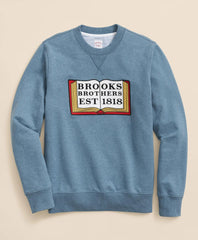 Cotton French Terry Embroidered Book Sweatshirt