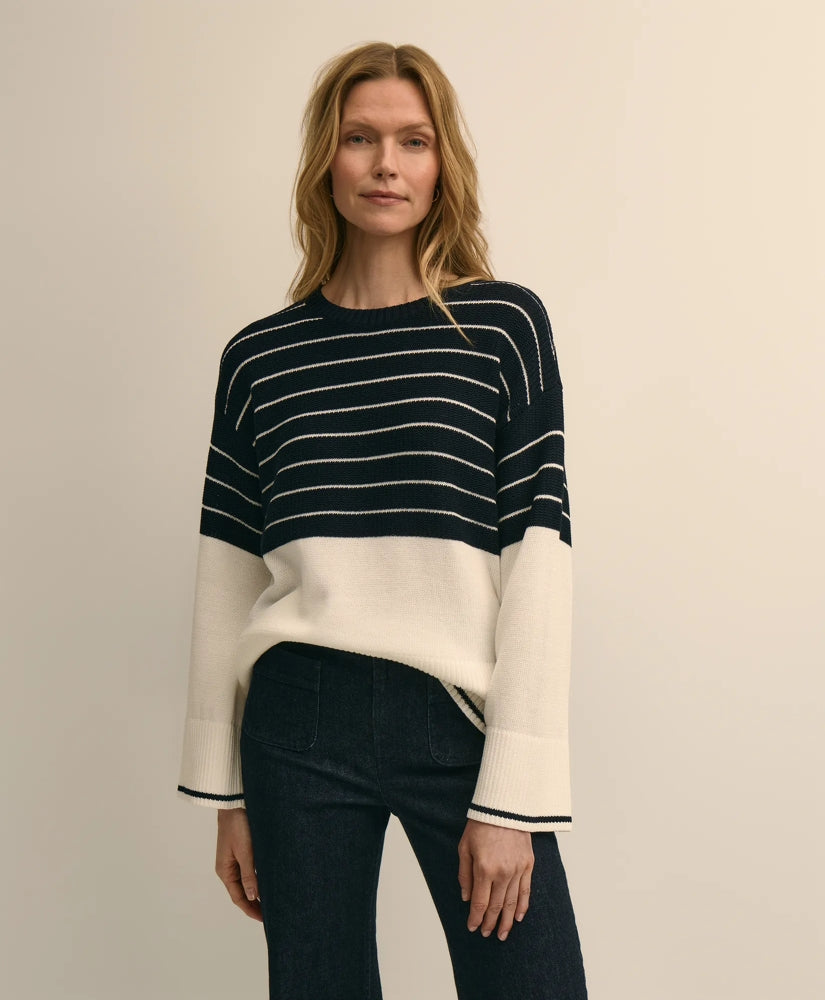 Cotton Oversized Mariner Stripe Sweater