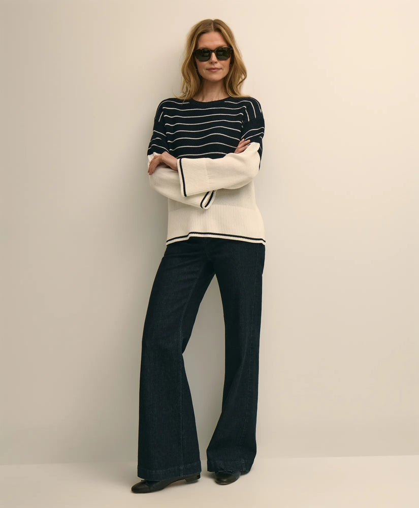 Cotton Oversized Mariner Stripe Sweater