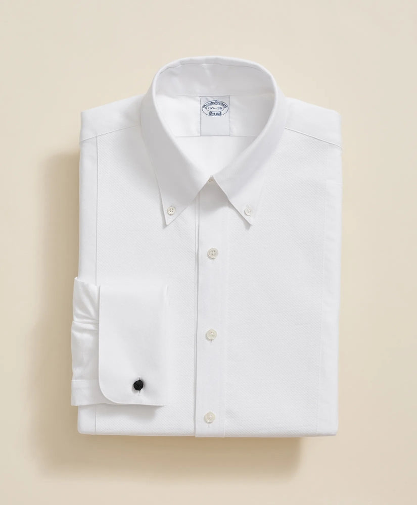 Cotton Oxford Button-Down Collar, Pique Bib Tuxedo Shirt