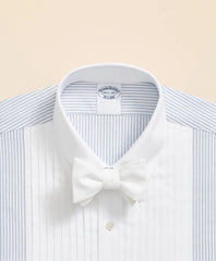 Cotton Oxford Polo Button-Down Collar, 10-Pleat Contrast-Stripe Tuxedo Shirt
