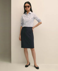 Cotton Poplin Pinstripe Embellished Shirt