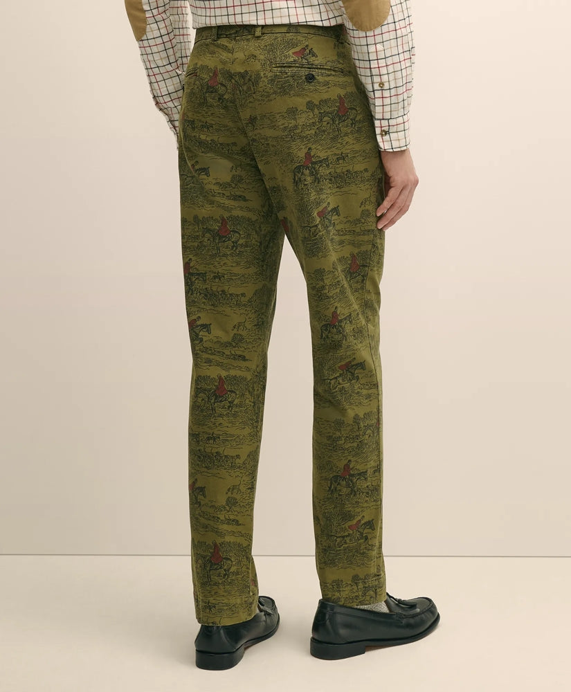 Cotton Equestrian Print Chino