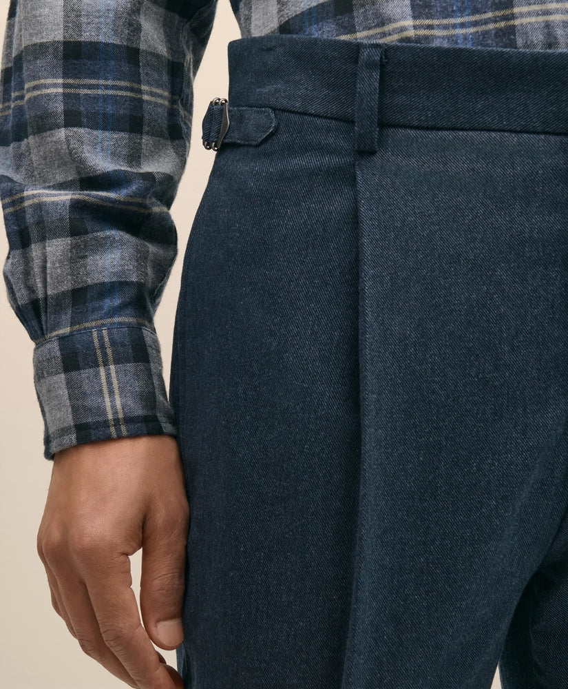 Cotton Pleated Side-Tab Chino