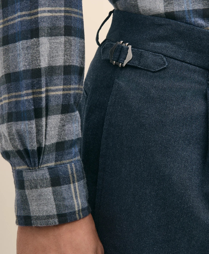 Cotton Pleated Side-Tab Chino