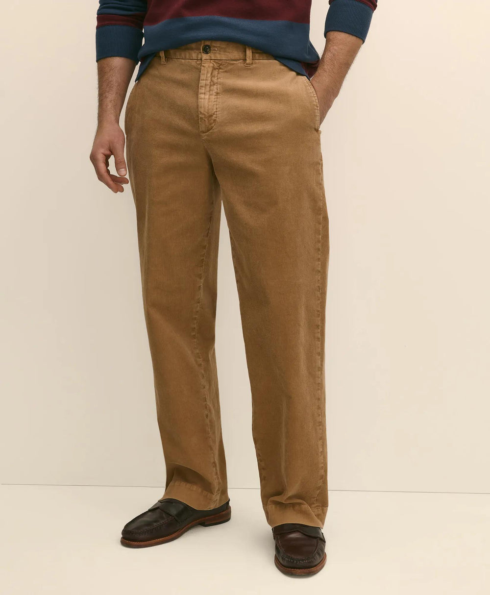 Cotton Relaxed Garment Dyed Corduroy Chino Pants