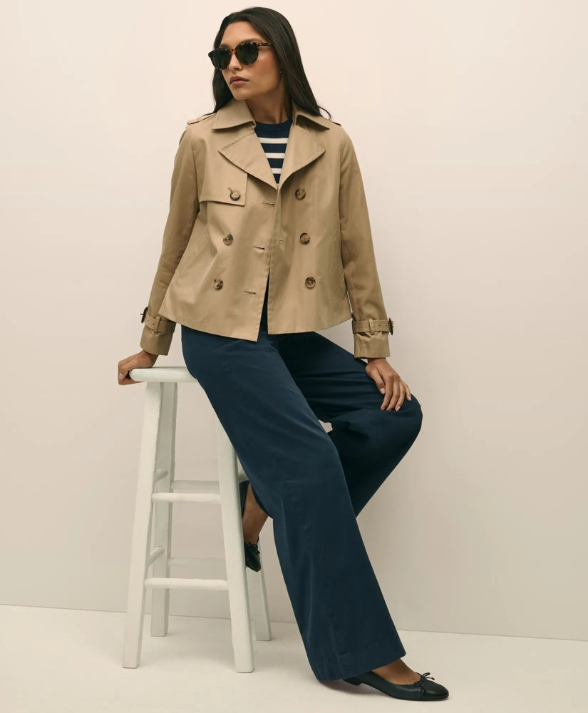 Cotton Twill Wide-Leg Pant
