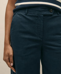 Cotton Twill Wide-Leg Pant