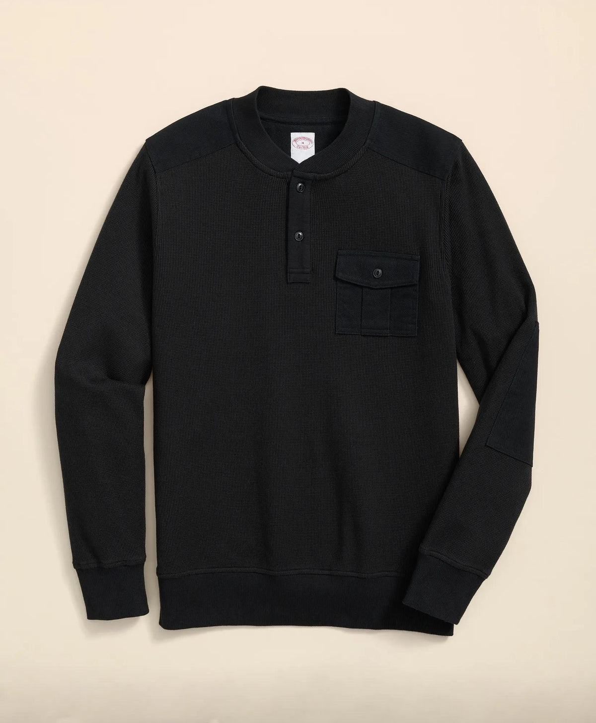 Cotton-Wool Blend Waffle Knit Henley