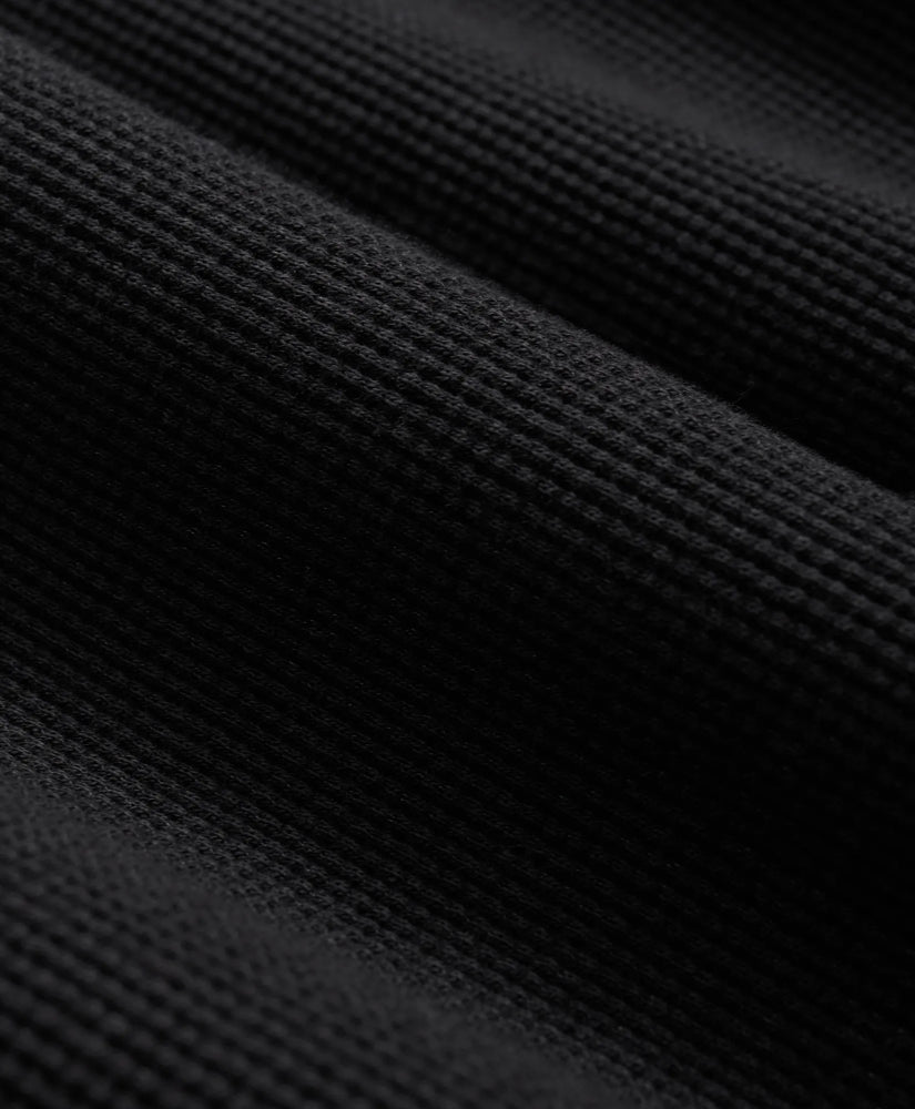 Cotton-Wool Blend Waffle Knit Henley