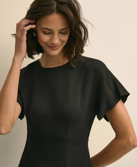 Crepe Viscose Butterfly Sleeve Dress