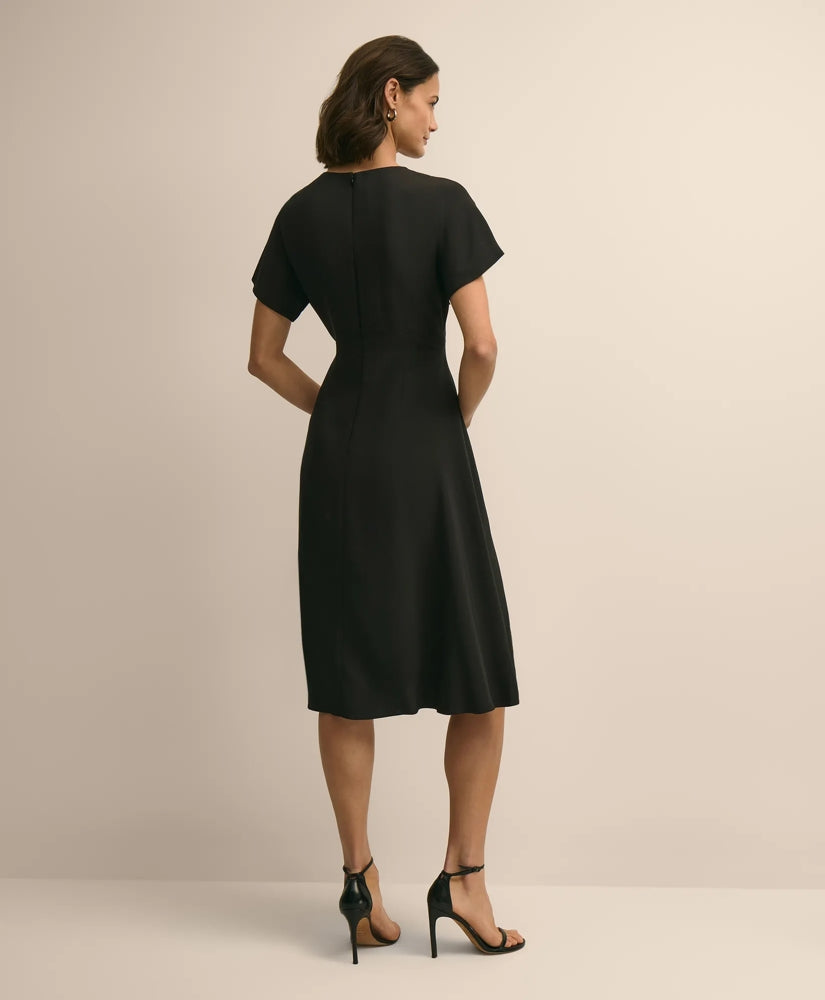 Crepe Viscose Butterfly Sleeve Dress
