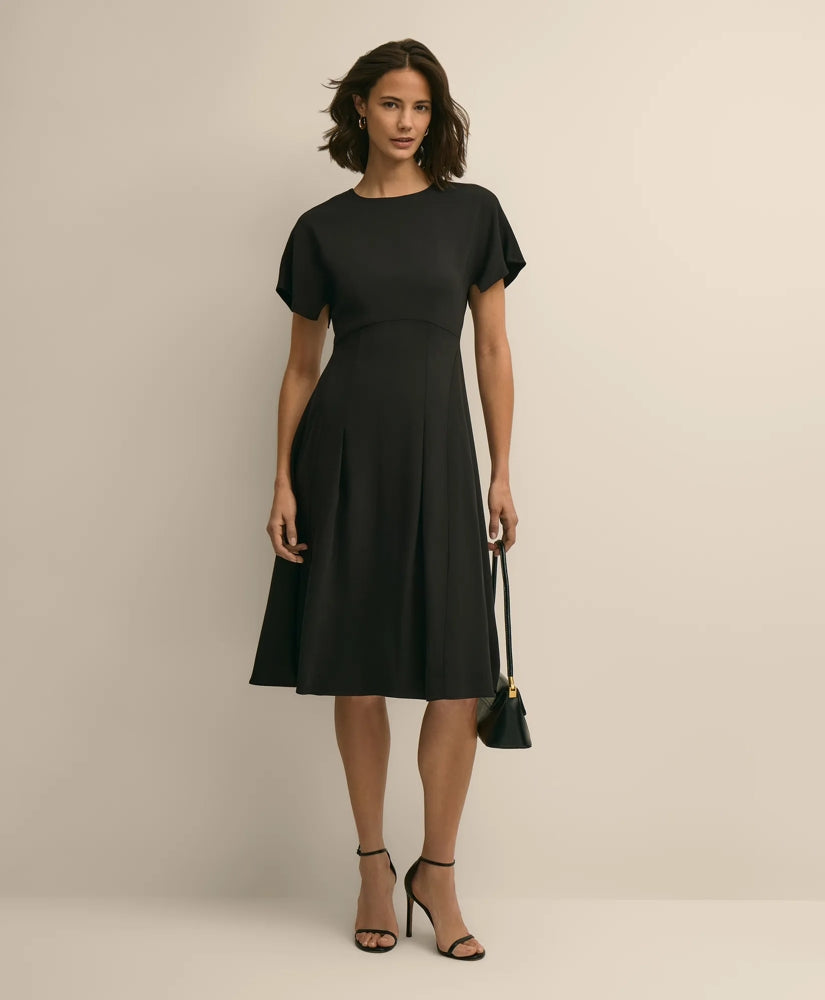 Crepe Viscose Butterfly Sleeve Dress