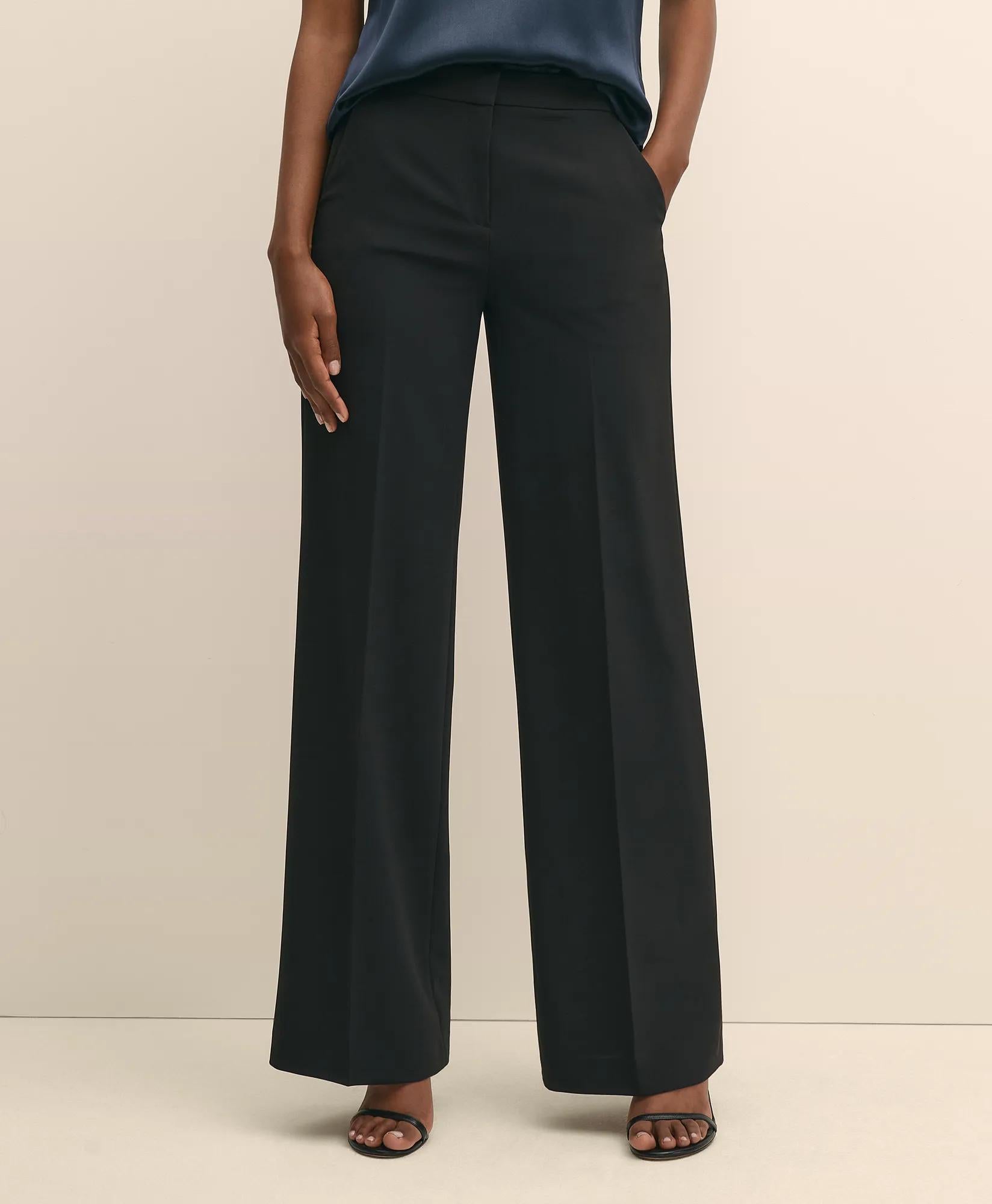 Crepe Wide-Leg Pants