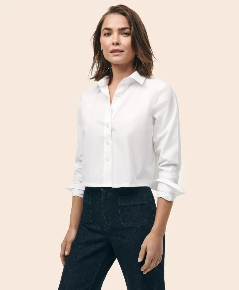 Cropped Shirt in Stretch Supima® Cotton