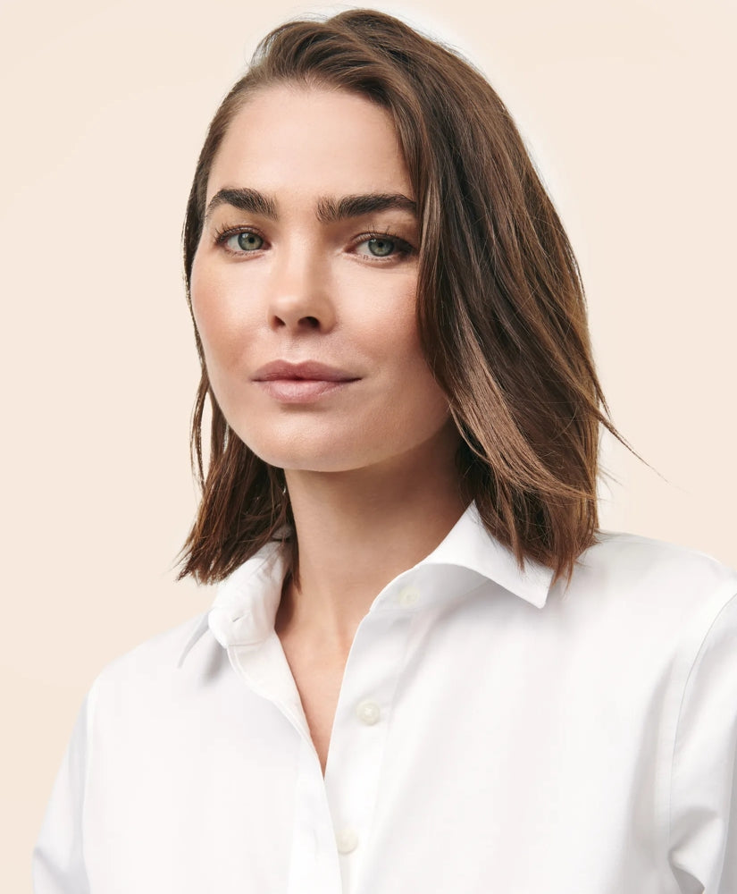 Cropped Shirt in Stretch Supima® Cotton