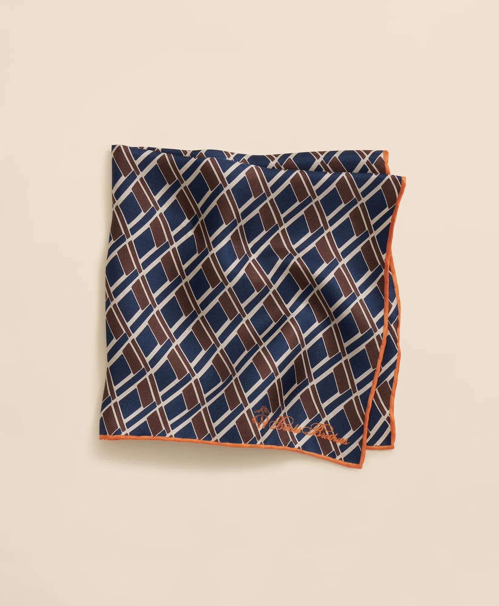 Diamond Motif Silk Pocket Square