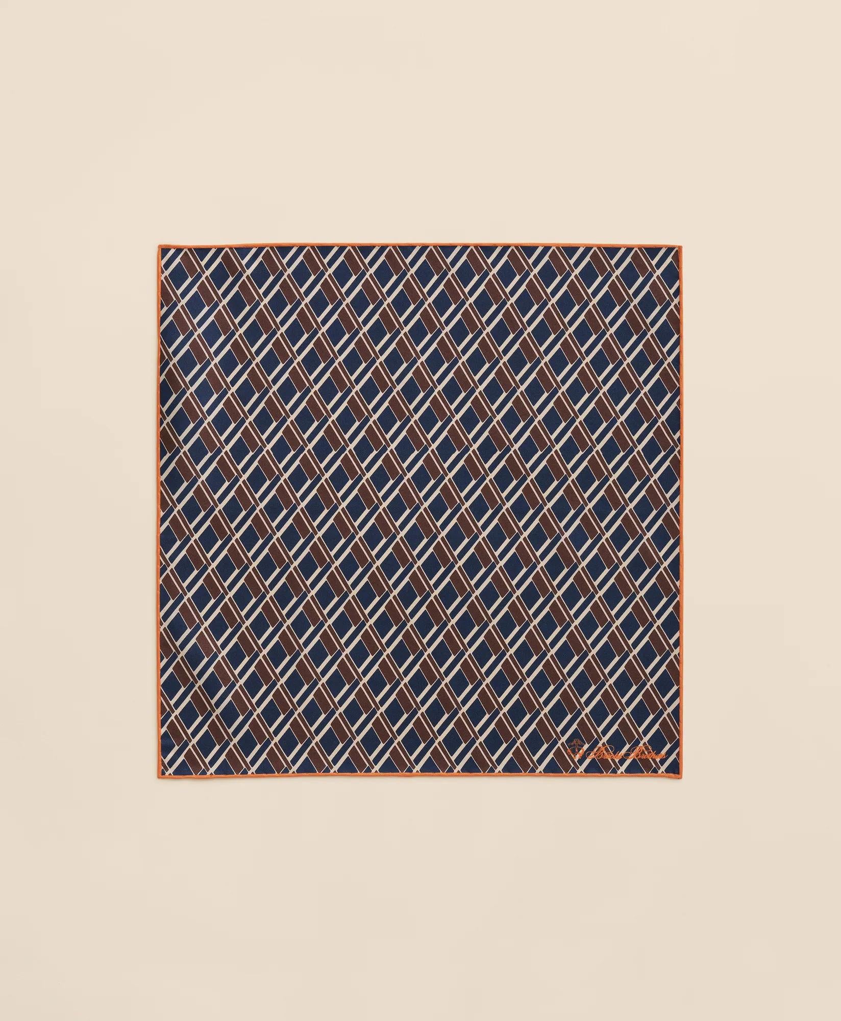 Diamond Motif Silk Pocket Square