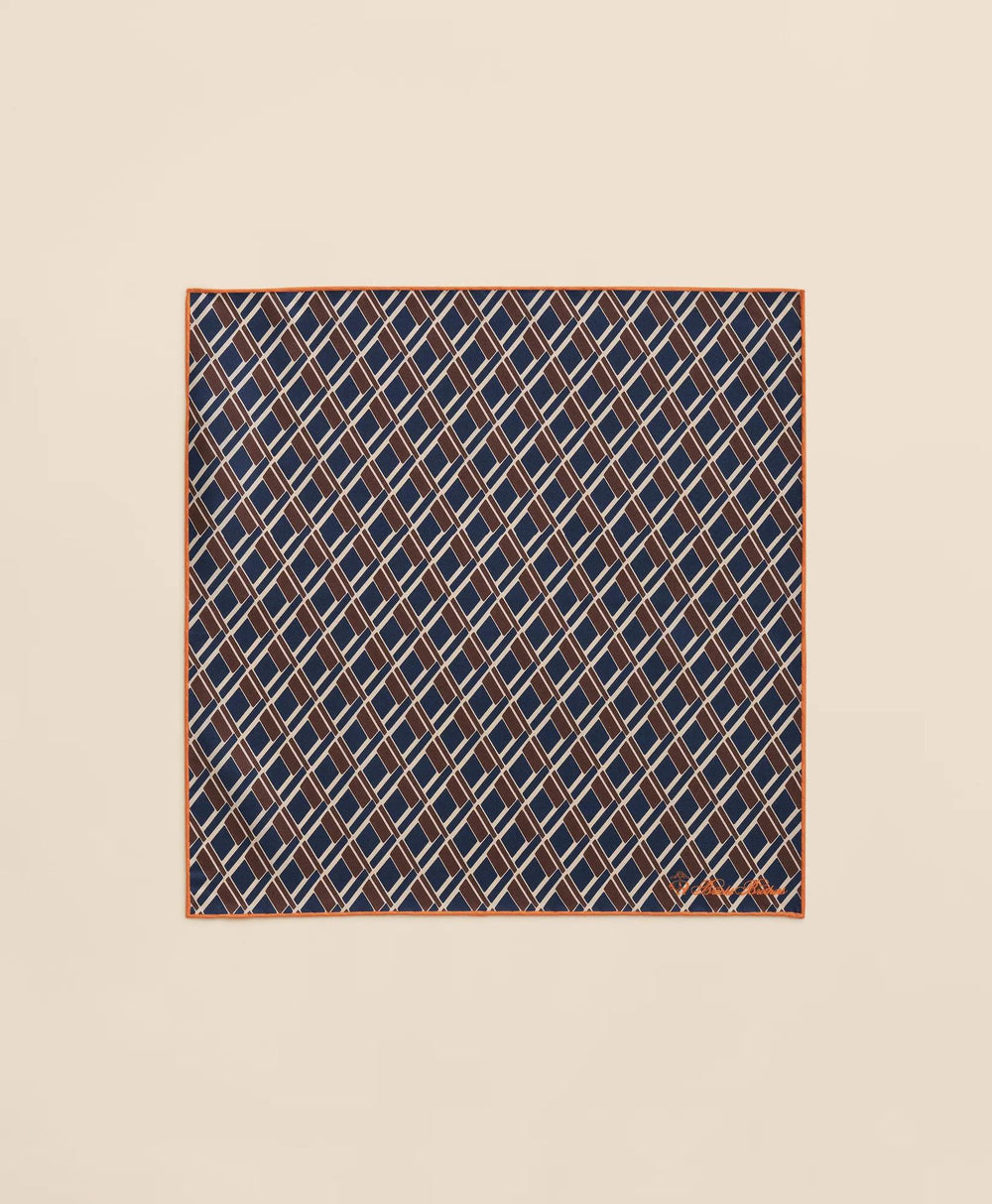Diamond Motif Silk Pocket Square
