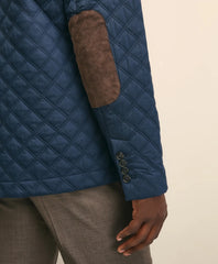 Diamond-Quilted Blazer in Cotton Blend