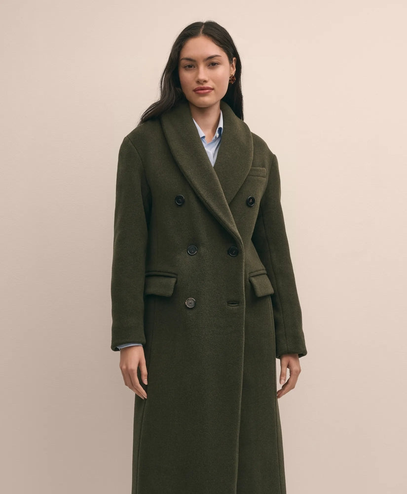 Double-Faced Wool Shawl-Collar Coat