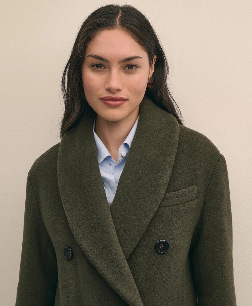 Double-Faced Wool Shawl-Collar Coat