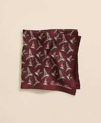 Duck Motif Silk Pocket Square