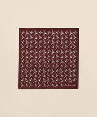 Duck Motif Silk Pocket Square