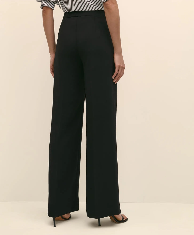 Easy Fit, Elastic Back Crepe Wide-Leg Pants