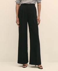 Easy Fit, Elastic Back Crepe Wide-Leg Pants