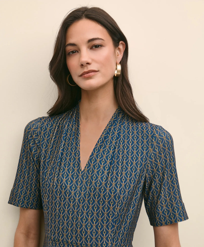 Effortless Knit Dress in Link Print