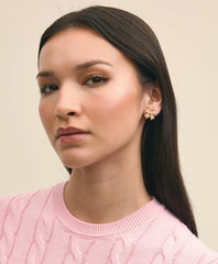 Faux-Pearl Bow Stud Earrings