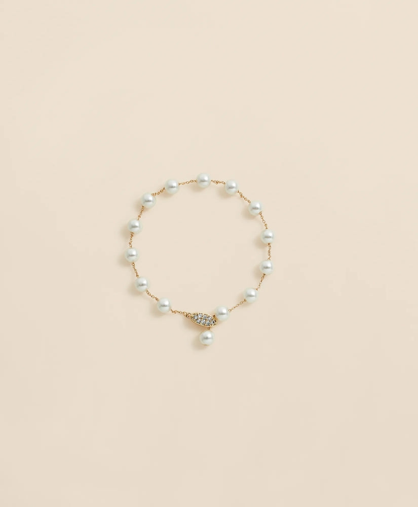 Faux-Pearl Chain Bracelet