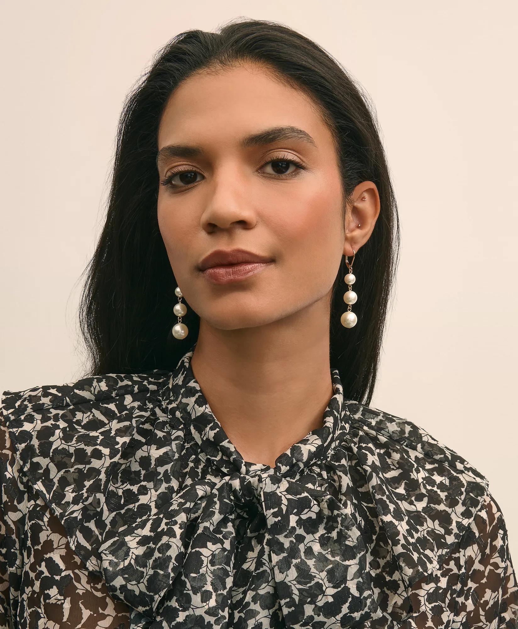 Faux-Pearl Drop Earrings